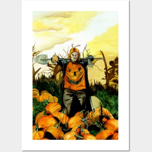 Harvest Time Halloween Man Posters and Art